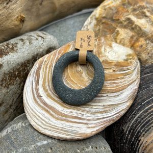 “Handmade pebble ring, size V½, natural stone jewellery inspired by the coast”