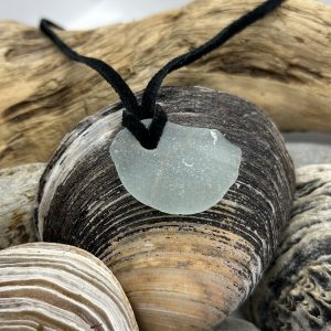 Bird Shaped Frosted Sea Glass Pendant
