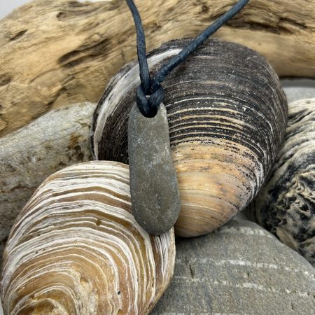 Light Grey Plain Stone Drop Pendant