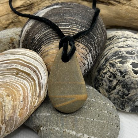 Large Red Brown Striped Pendant