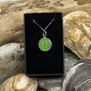 Sterling Silver and Green Sea Glass Pendant