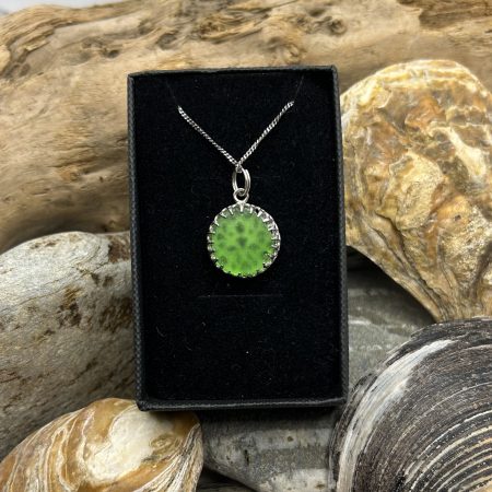 Sterling Silver and Green Sea Glass Pendant