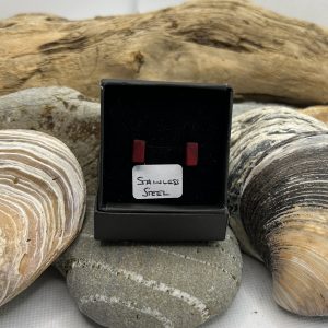 Red Wood Stainless Steel Earrings