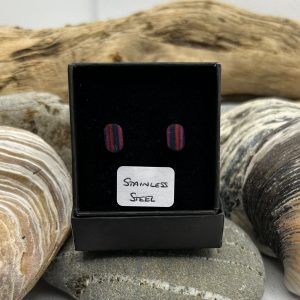 Red, Pink and Blue Stainless Steel Earrings