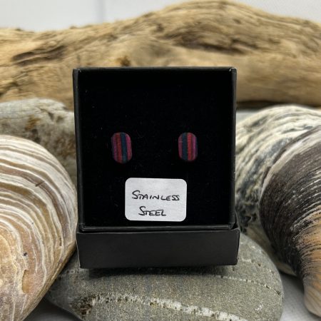 Red, Pink and Blue Stainless Steel Earrings