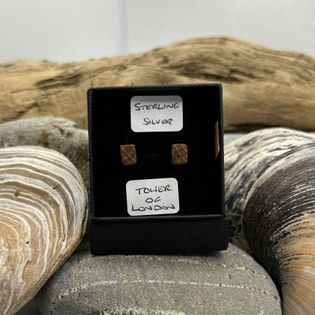 Sterling Silver Wooden Earrings