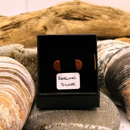 Pink Ivory Wooden Sterling Silver Earrings