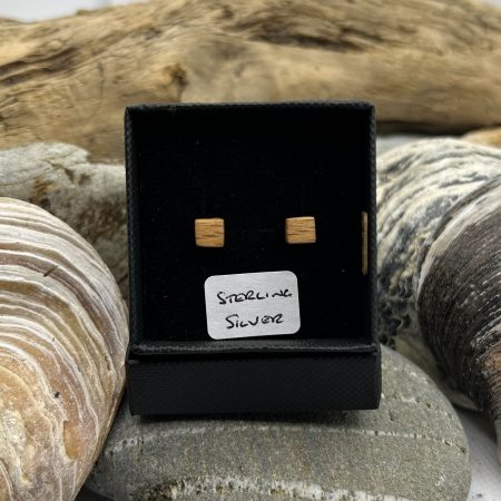 Beech Wood Sterling Silver Earrings