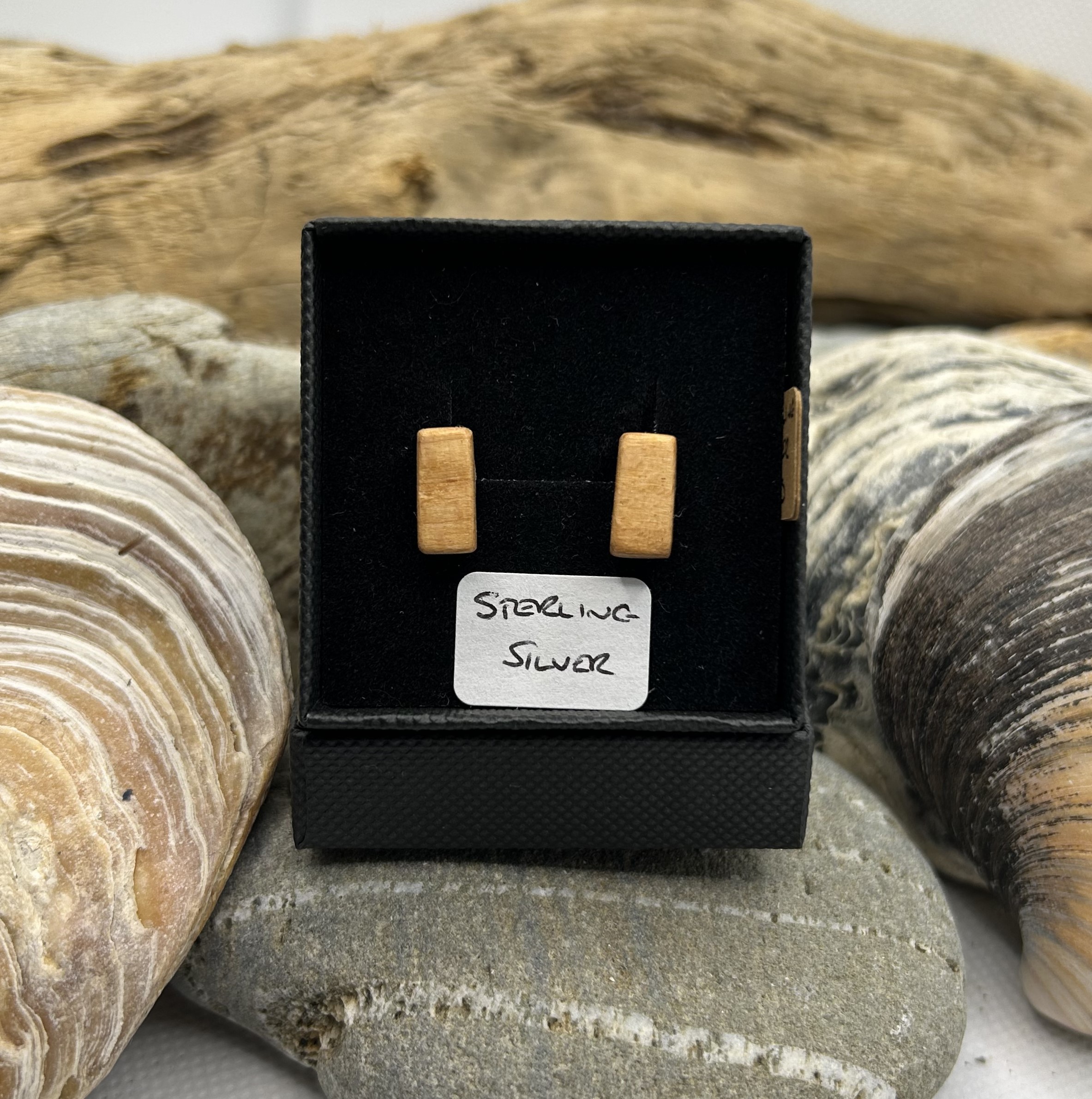 Beech Wood Sterling Silver Earrings