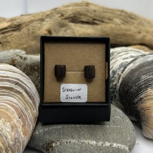 Oak Wooden Sterling Silver Earrings