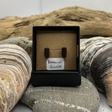 Knob Thorn Wooden Sterling Silver Earrings