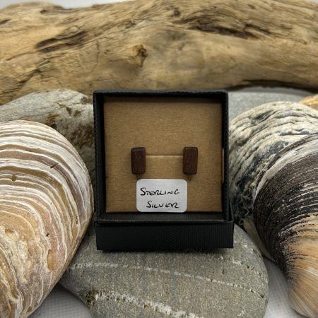 Knob Thorn Wooden Sterling Silver Earrings