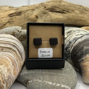 Bog Oak Wooden Sterling Silver Earrings
