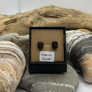 Walnut Wooden Sterling Silver Earrings