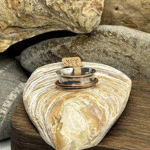 Handmade Sterling Silver & Copper Spinner Ring – Plain, Unisex, Size R