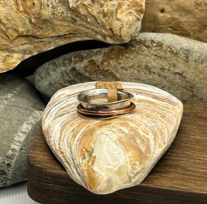 Handmade Sterling Silver & Copper Spinner Ring – Size X